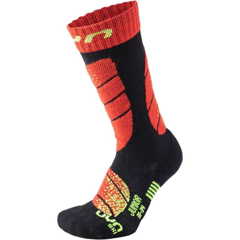 SOCKS SKI JUNIOR BLACK RED – UYN 3 SOCKS SKI JUNIOR BLACK RED – UYN